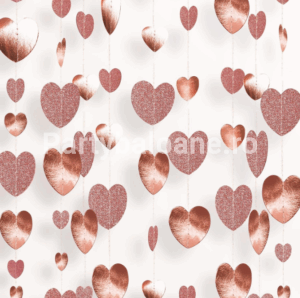 Banner cu Inimioare Rose Gold