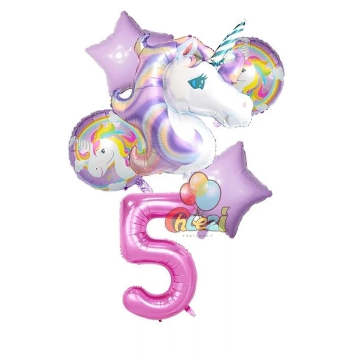 SET UNICORN CU CIFRA 5 - 100 CM