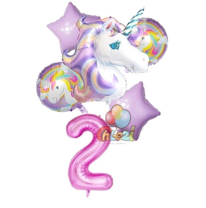 SET UNICORN CU CIFRA 2 - 100 CM