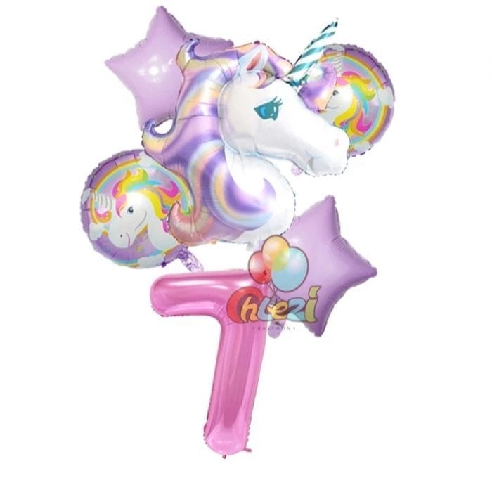 SET UNICORN CU CIFRA 7 - 100 CM