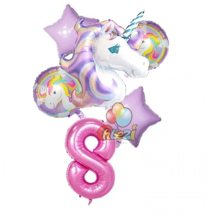 SET UNICORN CU CIFRA 8 - 100 CM