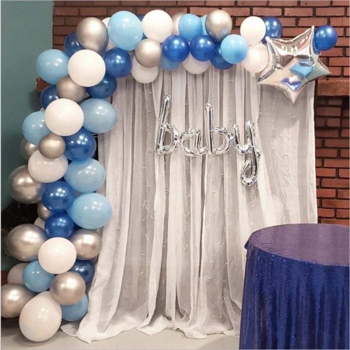 Set arcada din baloane albastre si argintii – PartyBaloane