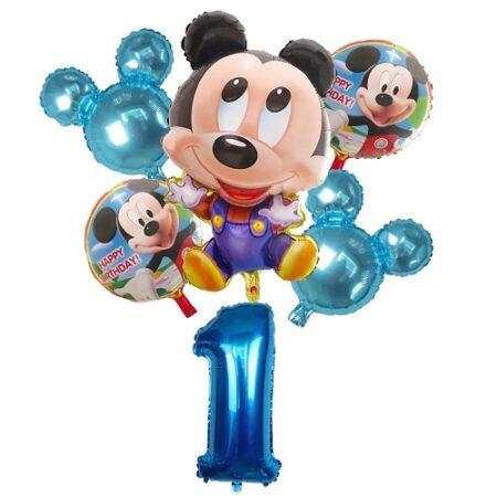 SET 6 BALOANE FOLIE - CIFRA 1 SI MICKEY