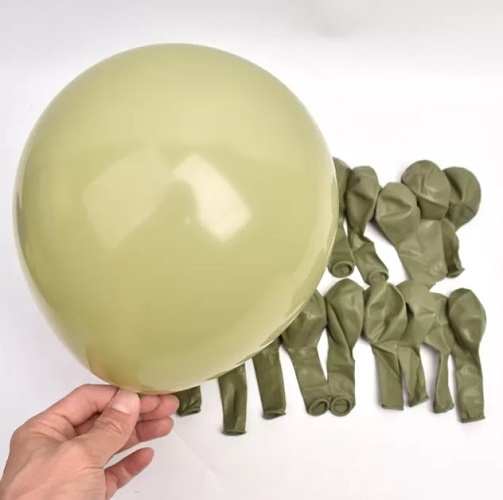 SET 20 BALOANE LATEX GREEN KAKI 02 - 14 CM