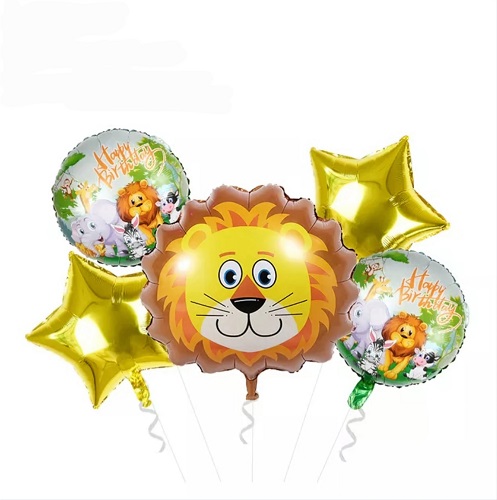 SET 5 BALOANE FOLIE - SAFARI - LEU