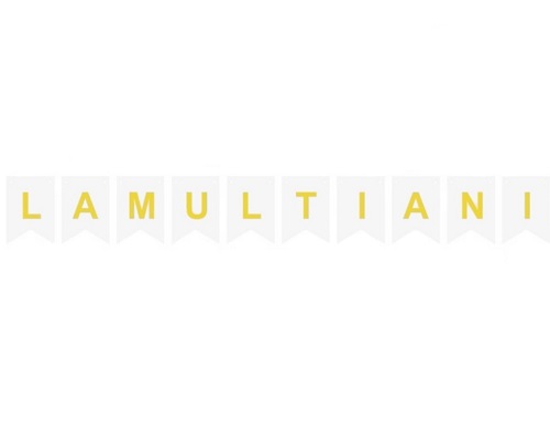 BANNER DIN CARTON , LA MULTI ANI ALB CU SCRIS AURIU