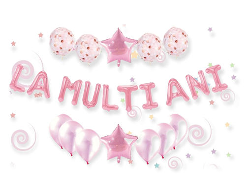 SET ARANJAMENT BALOANE LA MULTI ANI ROZ PASTEL