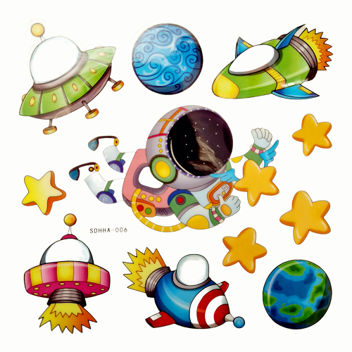 SET STICKERE DECORATIVE FOSFORESCENTE - ASTRONAUTI MODEL 2