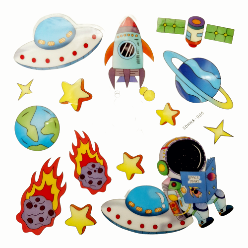 SET STICKERE DECORATIVE FOSFORESCENTE - ASTRONAUTI MODEL 3