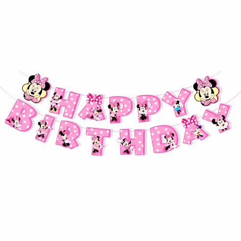BANNER HAPPY BIRTHDAY - MINNIE MOUSE MODEL 2