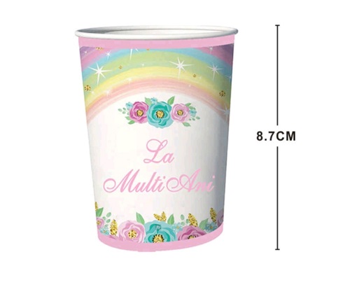 SET 8 PAHARE DIN CARTON - LA MULTI ANI , CURCUBEU