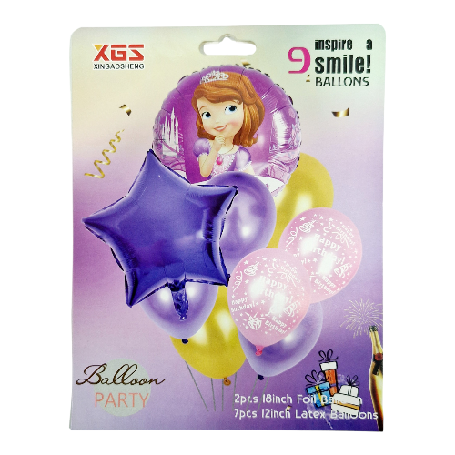 SET 9 BALOANE FOLIE SI LATEX PRINTESA SOFIA