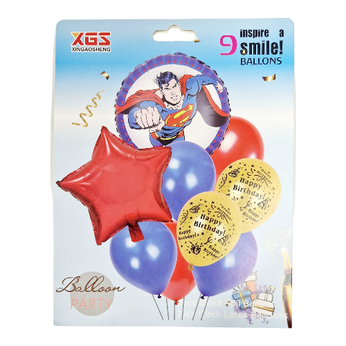 SET 9 BALOANE FOLIE SI LATEX SUPERMAN