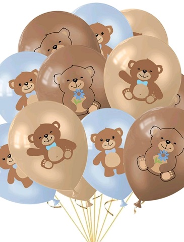 SET 12 BALOANE LATEX CU IMPRIMEU URS - 30 CM