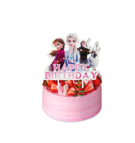 TOPPER PENTRU TORT HAPPY BIRTHDAY FROZEN - ANA SI ELSA