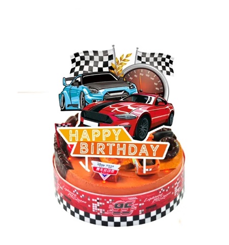 TOPPER PENTRU TORT HAPPY BIRTHDAY MASINI DE CURSE