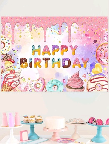 BACKROUND TEXTIL PENTRU ARANJAMENT ARCADA HAPPY BIRTHDAY - COD 102