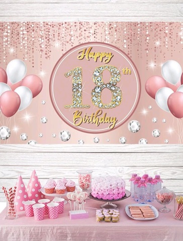 BACKROUND TEXTIL PENTRU ARANJAMENT ARCADA HAPPY BIRTHDAY - COD 105