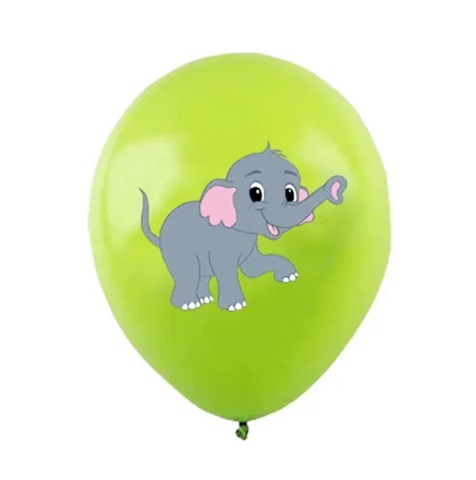 SET 20 BALOANE LATEX MULTICOLORATE SAFARI CU IMPRIMEU ELEFANT - 30 CM