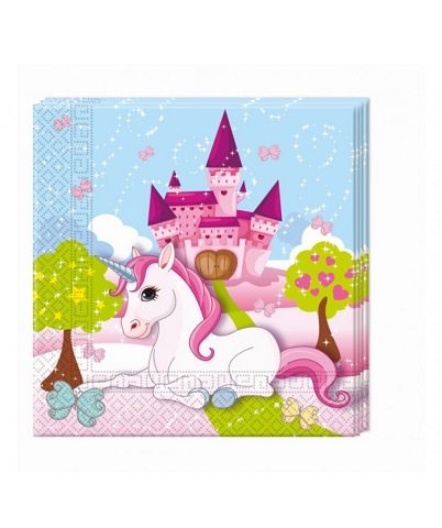 SET 20 SERVETELE PARTY - UNICORN ROZ