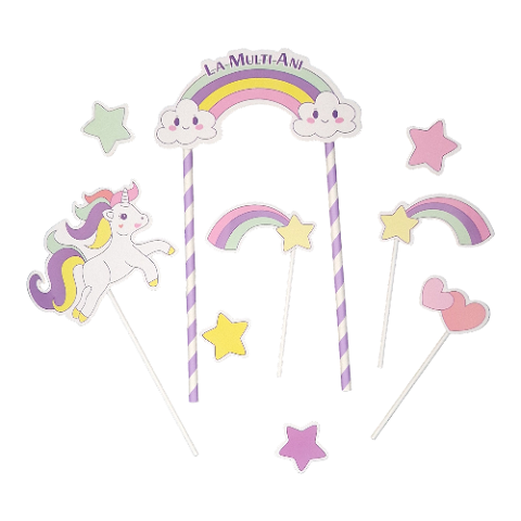 SET 5 TOPPERE PENTRU TORT - CURCUBEE SI UNICORN
