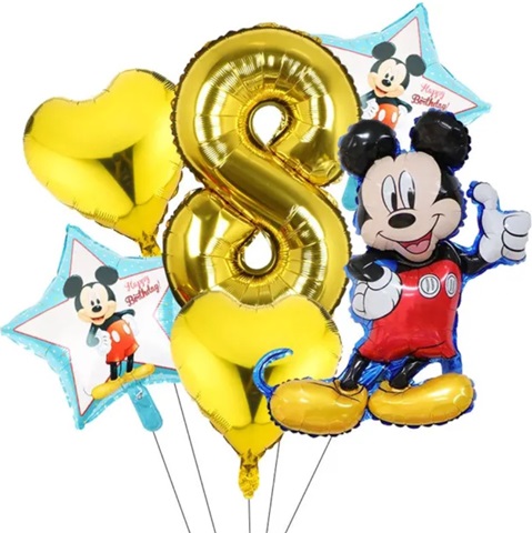 SET 6 BALOANE CU CIFRA 8 SI MICKEY