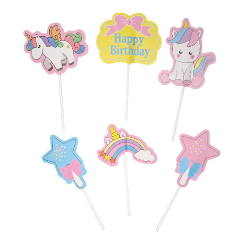 SET 6 TOPPERE PENTRU TORT - UNICORN