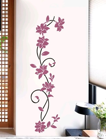 STICKER DECORATIV PENTRU PERETE - FLORI ROZ - COD 182