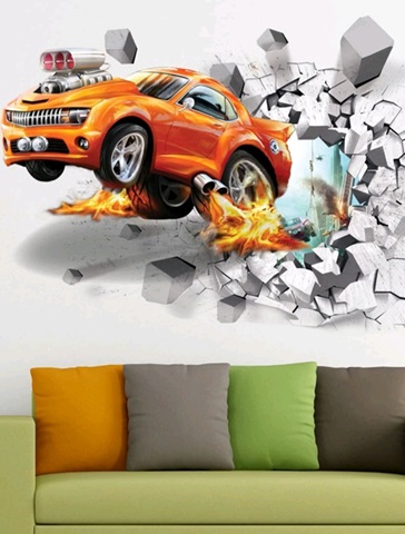 STICKER DECORATIV PENTRU PERETE - MASINA DE CURSE - COD 177