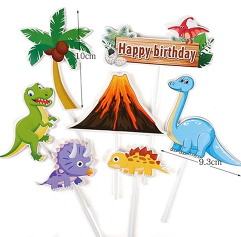 SET 7 TOPPERE PENTRU TORT - LA MULTI ANI - DINOZAURI