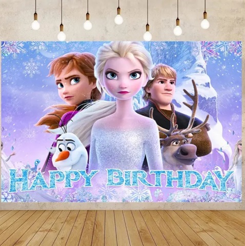 BACKROUND TEXTIL PENTRU ARANJAMENT ARCADA FROZEN ANA SI ELSA COD 156