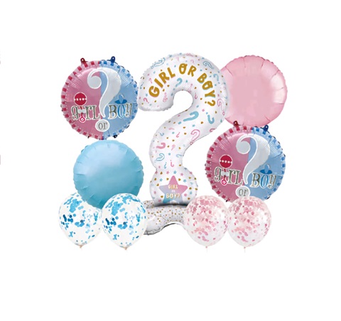 SET BALOANE FOLIE SI LATEX TEMATICA GENDER REVEAL BOY OR GIRL