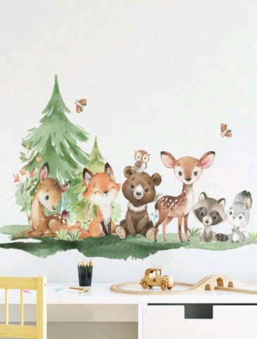 STICKER DECORATIV PENTRU PERETE - ANIMALUTELE PADURII COD 242