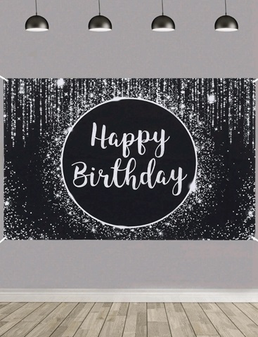 BACKGROUND TEXTIL PENTRU ARANJAMENT ARCADA HAPPY BIRTHDAY COD 186