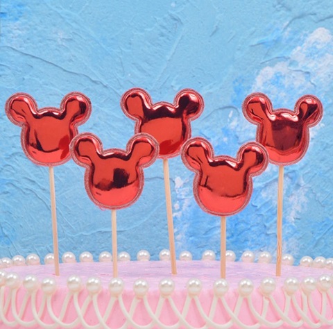 SET 4 TOPPERE PENTRU TORT - CAP MICKEY ROSU