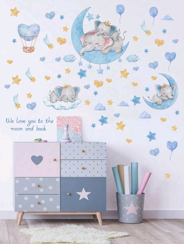 STICKER DECORATIV PENTRU PERETE - ELEFANTEI COD 295