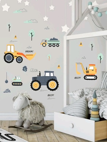 STICKER DECORATIV PENTRU PERETE MASINI , TRACTOARE - COD 266