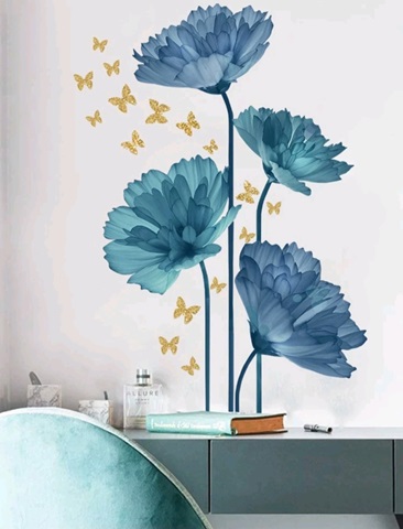 STICKER DECORATIV PENTRU PERETE – FLORI BLEU COD 297