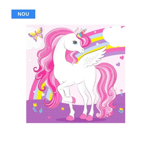 Set 20 servetele party Rainbow Unicorn 33x33cm