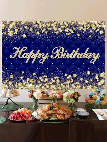 BACKGROUND TEXTIL PENTRU ARANJAMENT ARCADA HAPPY BIRTHDAY COD 196