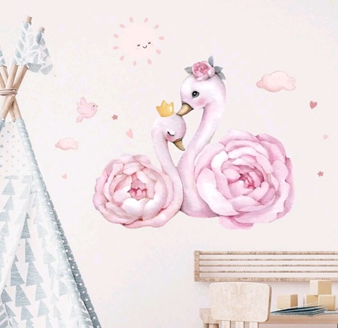 STICKER DECORATIV PENTRU PERETE – LEBEDE COD 323