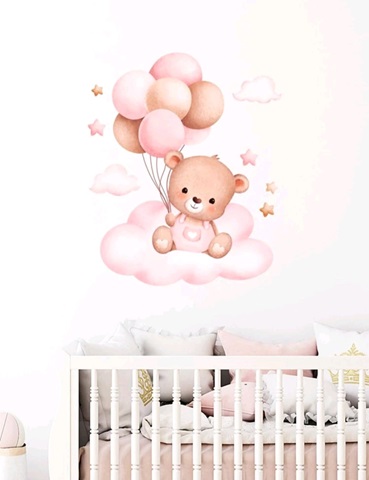 STICKER DECORATIV PENTRU PERETE – URSULET CU BALOANE COD 305
