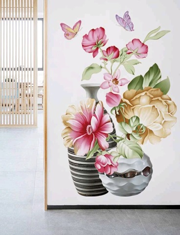 STICKER DECORATIV PENTRU PERETE – VAZA CU FLORI COD 306