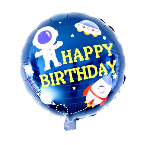 Balon folie astronaut Happy Birthday 45 cm