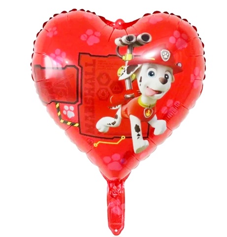 Balon folie inima Patrula Catelusilor Marshall 45 cm