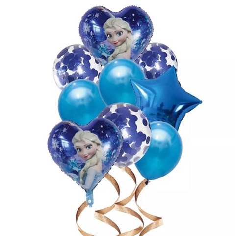 Set 9 baloane folie si latex - Frozen inima
