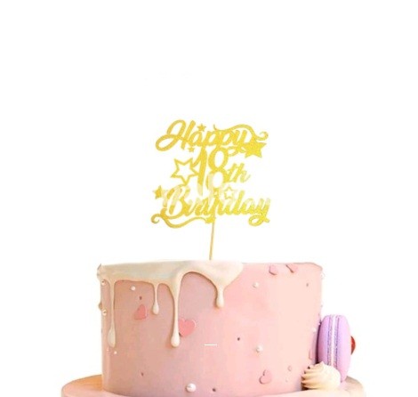 Topper pentru tort - Happy birthday 18 - majorat