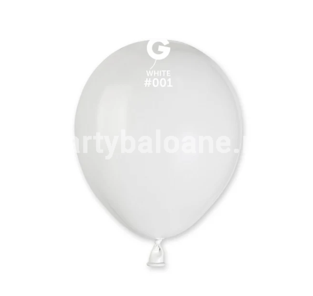 SET 100 BALOANE ALB COD 001 - 13 CM