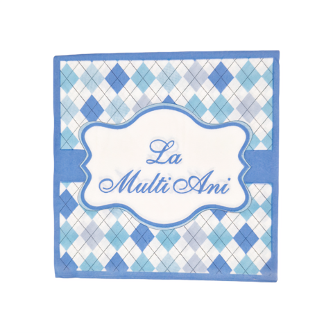 SET 20 SERVETELE LA MULTI ANI ALBASTRU 33x33CM