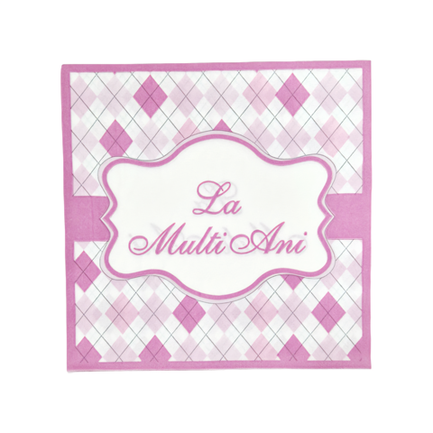 SET 20 SERVETELE LA MULTI ANI ROZ 33x33CM